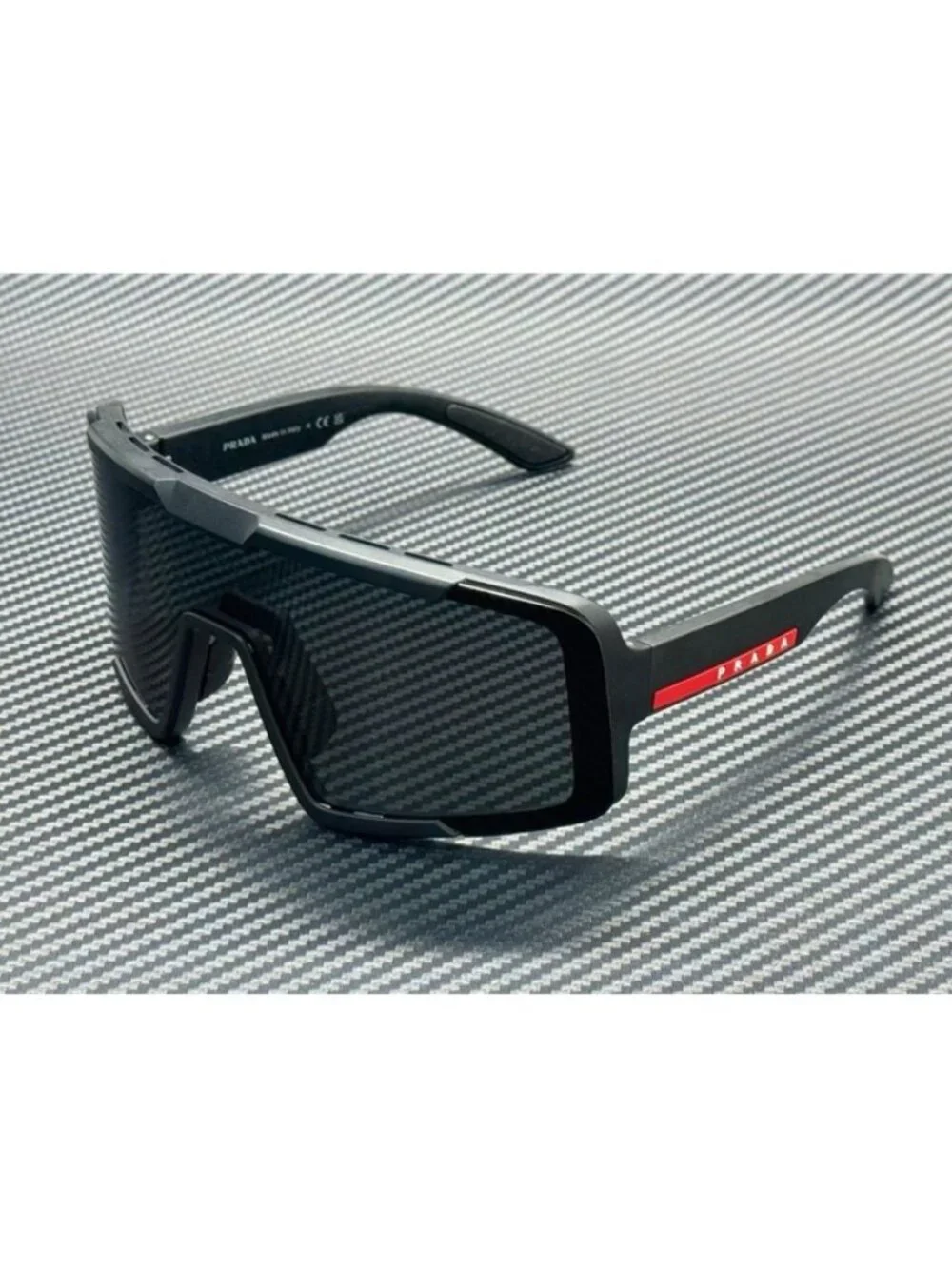 New PRADA LINEA ROSSA Men  Matte Black Sunglasses 70-21-125